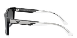 Emporio Armani Logo Rectangle Sunglasses in Shiny Black – Product Photo 3