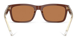 Emporio Armani Logo Rectangle Sunglasses in Shiny Opaline Brown – Product Photo 4
