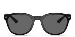 Shop Emporio Armani Logo Panthos Sunglasses in Matte Black online.