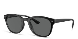 Shop Emporio Armani Logo Panthos Sunglasses in Matte Black online.