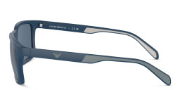 Emporio Armani Logo Rectangle Sunglasses in Matte Blue – Product Photo 3
