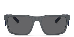 Emporio Armani Logo Rectangle Sunglasses in Matte Dark Grey/Grey – Product Photo 2