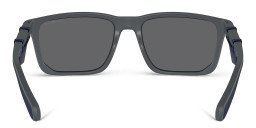 Shop Emporio Armani Logo Rectangle Sunglasses in Matte Dark Grey online.