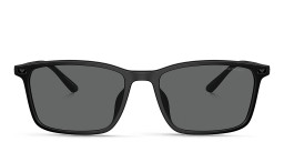 Emporio Armani Logo Rectangle Sunglasses in Matte Black – Product Photo 1