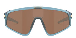 Shop Oakley Latch Panel Unisex Mask Sunglasses in Transparent Blue online.