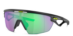 Shop Oakley Sphaera Unisex Half-Rim Mask Sunglasses in Black online.