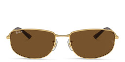 Ray-Ban Logo Unisex Irregular Sunglasses in Gold – Product Photo 1