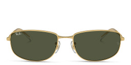 Ray-Ban Logo-Engraved Unisex Irregular Sunglasses in Gold – Product Photo 1