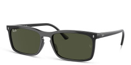 Shop Ray-Ban Logo-Embossed Unisex Rectangle Sunglasses in Shiny Black online.