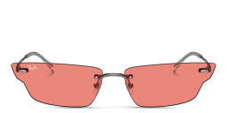 Ray-Ban Anh Unisex Rimless Irregular Sunglasses in Gunmetal/Pink – Product Photo 2