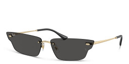 Ray-Ban Anh Unisex Rimless Irregular Sunglasses in Light Gold – Product Photo 2