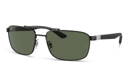 Shop Ray-Ban Logo Unisex Rectangle Sunglasses in Black online.