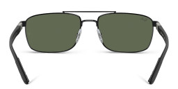 Shop Ray-Ban Logo Unisex Rectangle Sunglasses in Black online.