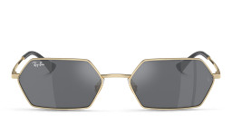 Shop Ray-Ban Yevi Bio-Based Unisex Irregular Sunglasses in Gold online.