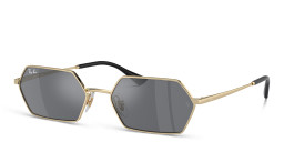 Shop Ray-Ban Yevi Bio-Based Unisex Irregular Sunglasses in Gold online.
