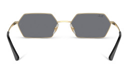 Shop Ray-Ban Yevi Bio-Based Unisex Irregular Sunglasses in Gold online.