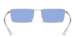 Shop Ray-Ban Emy Unisex Rectangle Sunglasses in Silver online.