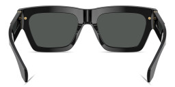 Shop VERSACE Medusa Rectangle Sunglasses in Polished Black online.