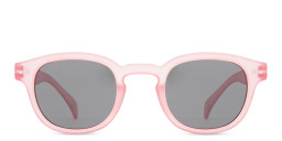 Izipizi Logo Unisex Square Sunglasses in Transparent Pink – Product Photo 1