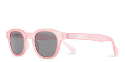 Izipizi Logo Unisex Square Sunglasses in Transparent Pink – Product Photo 2