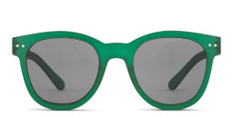 Izipizi Logo Unisex Square Sunglasses in Transparent Green/Grey – Product Photo 1
