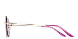 Shop TRICE Rimless Cat-Eye Sunglasses in Gold online.