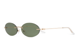 TRICE Rimless Oval Sunglasses in Gold – Product Photo 2