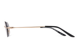 TRICE Rimless Oval Sunglasses in Gold – Product Photo 3