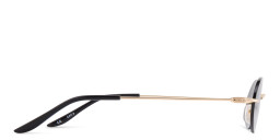 TRICE Rimless Oval Sunglasses in Gold – Product Photo 4