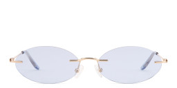 TRICE Rimless Oval Sunglasses in Gold – Product Photo 1