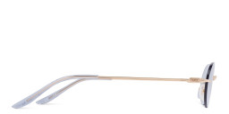 TRICE Rimless Oval Sunglasses in Gold – Product Photo 4