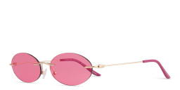 TRICE Rimless Oval Sunglasses in Gold – Product Photo 2