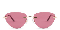 Shop TRICE Rimless Cat-Eye Sunglasses in Gold online.