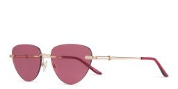TRICE Rimless Cat-Eye Sunglasses in Gold – Product Photo 2