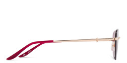 Shop TRICE Rimless Cat-Eye Sunglasses in Gold online.