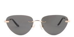 TRICE Rimless Cat-Eye Sunglasses in Gold/Grey – Product Photo 3