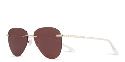 Shop TRICE Rimless Aviator Sunglasses in Gold online.