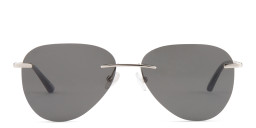 TRICE Rimless Aviator Sunglasses in Silver – Product Photo 1