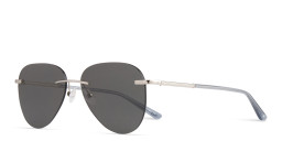 TRICE Rimless Aviator Sunglasses in Silver – Product Photo 2