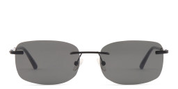 Shop TRICE Rimless Rectangle Sunglasses in Black online.