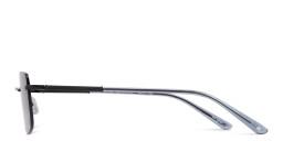 Shop TRICE Rimless Rectangle Sunglasses in Black online.