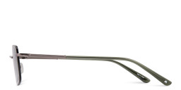 Shop TRICE Rimless Rectangle Sunglasses in Gunmetal online.