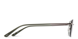 Shop TRICE Rimless Rectangle Sunglasses in Gunmetal online.