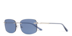 Shop TRICE Rimless Rectangle Sunglasses in Silver online.