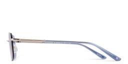 Shop TRICE Rimless Rectangle Sunglasses in Silver online.