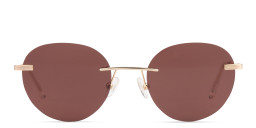 TRICE Rimless Round Sunglasses in Gold – Product Photo 1
