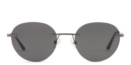 TRICE Rimless Round Sunglasses in Gunmetal – Product Photo 1
