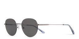 Shop TRICE Rimless Round Sunglasses in Gunmetal online.