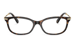 Shop Swarovski Crystal-Embedded Rectangle Eyeglasses in Havana online.