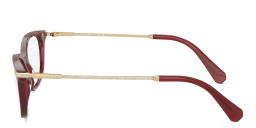 Shop Swarovski Crystal-Embedded Rectangle Eyeglasses in Transparent Red online.